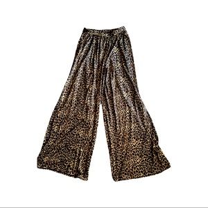 Wide leg flared jersey pants - 12